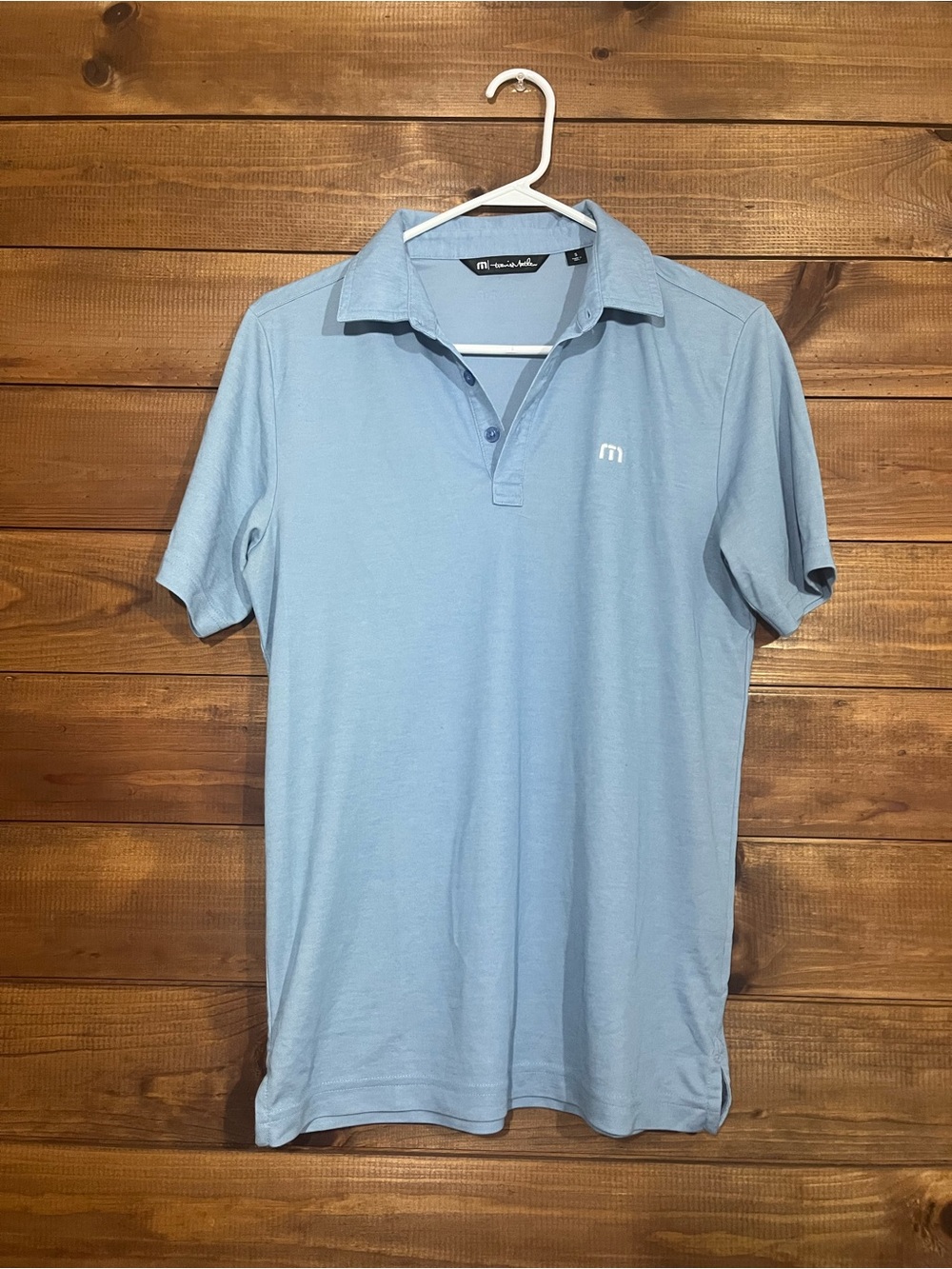 Travis Mathew Golf Polo Short Sleeve Sky Blue Size Small